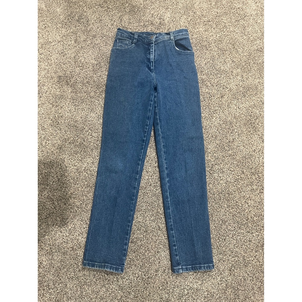 Miss Blumarine Girls Blue Straight Leg Stretch Denim Jeans Made in Italy Size 12